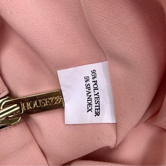 House Of CB Dominique Pink Deep Plunge Bodycon MIDI Dress Medium - Picture 16 of 16